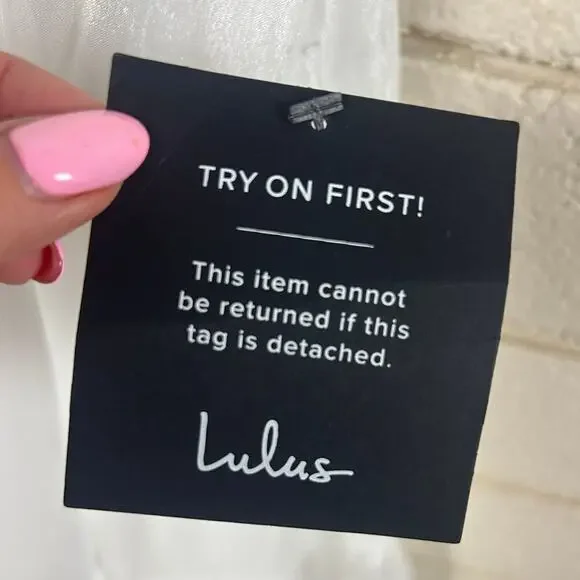 Lulus Ethereal Arrival White Puff Sleeve Tie-Back Chiffon Dress size XL NWT - Picture 14 of 14